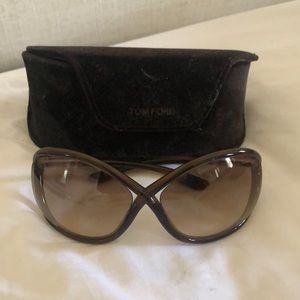 Tom Ford Whitney Oversized Soft Round Dark Brown Sunglasses